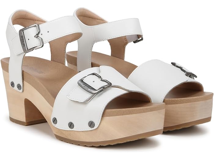 (取寄) ドクターショール レディース オリジナル ラブ ブロック ヒール サンダル Dr. Scholl's women Dr. Scholl's Original Love Block Heel Sandal White Leather