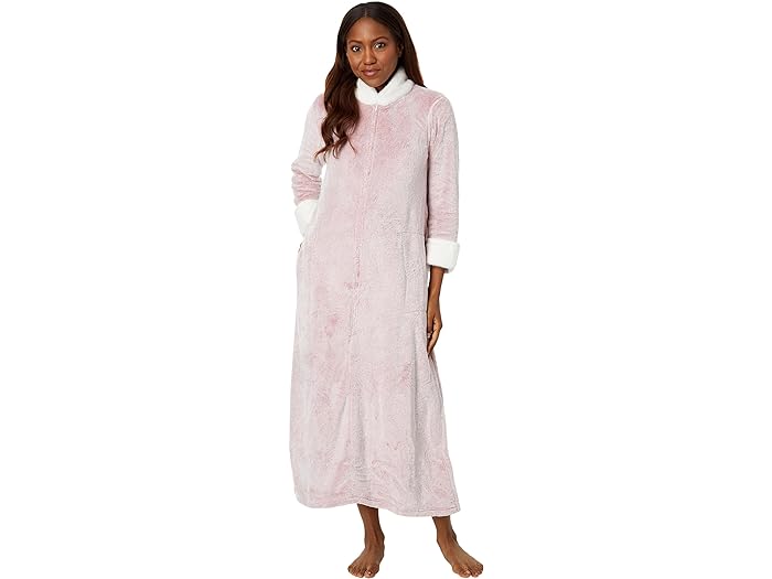 (取寄) N バイ ナトリ レディース フロステッド カシミア フリース ジップ ローブ N by Natori women N by Natori Frosted Cashmere Fleece Zip Robe Nude Blush