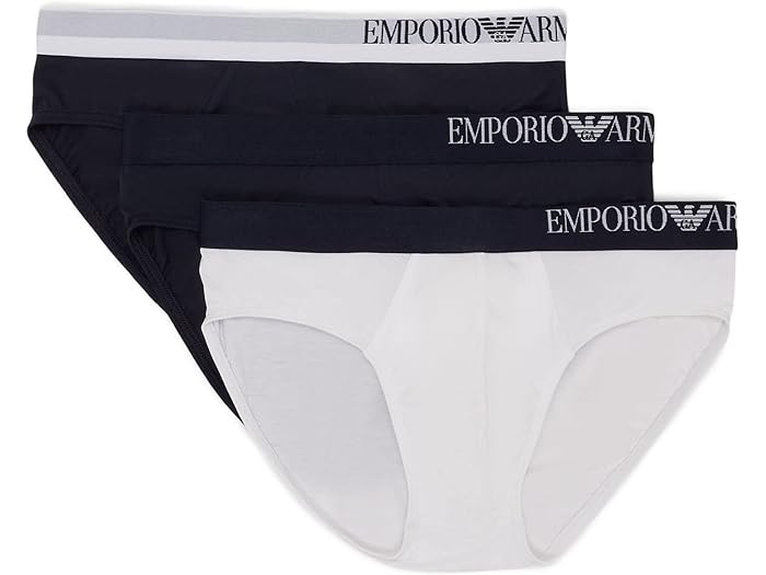 () ݥꥪ ޡ  ե å եС 3-ѥå ֥꡼ Emporio Armani men Emporio Armani Soft Touch Ecofiber 3-Pack Brief Marine/White/Marine