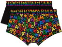 (取寄) エンポリオ アルマーニ メンズ レインボー ロゴ 2-パック トランクス Emporio Armani men Emporio Armani Rainbow Logo 2-Pack Trunks EA Rainbow Color/Black