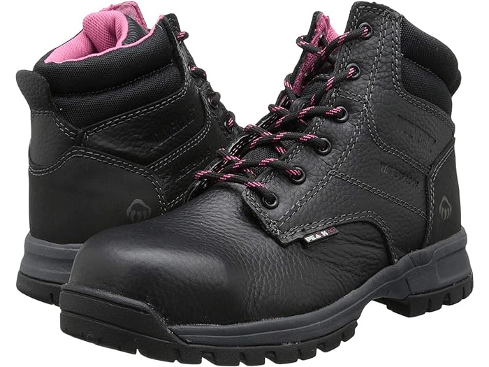 (取寄) ウルヴァリン レディース パイパー 6 ウォータープルーフ コンポジット トゥ ワーク-ブート Wolverine women Wolverine Piper 6" Waterproof Composite Toe Workboot Black