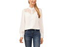 () V[V[ fB[X O X[u [X V-[N {^_E uEU CeCe women CeCe Long Sleeve Lace V-Yoke Button-Down Blouse New Ivory