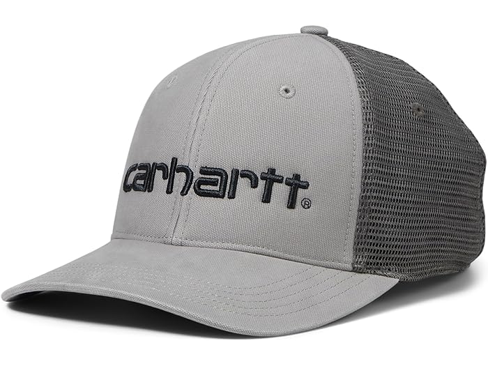 () J[n[g Y LoX bV-obN S Lbv Xq Carhartt men Canvas Mesh-Back Logo Cap Asphalt/Black