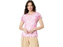 () BXJ[g fB[X bV V[g X[u gbv Vince Camuto women Vince Camuto Mesh Short Sleeve Top Hot Pink