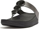 (取寄) フィットフロップ レディース ハロ ビーズ-サークル メタリック トゥ-ポスト サンダル FitFlop women FitFlop Halo Bead-Circle Metallic Toe-Post Sandals Pewter Black