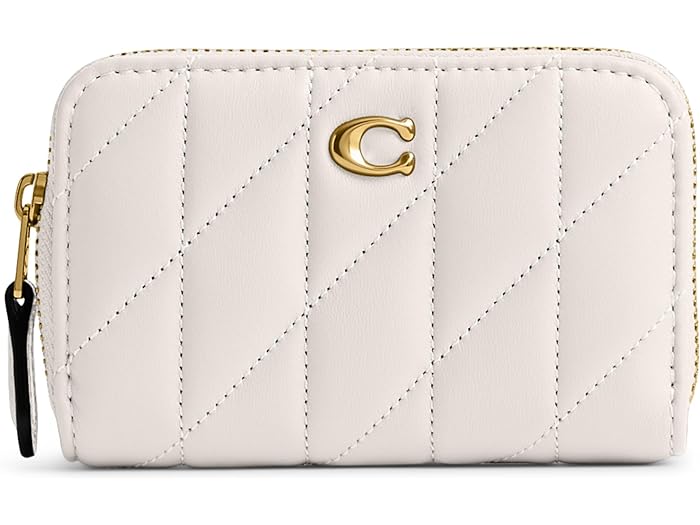 (取寄) コーチ レディース スモール ジップ アラウンド カード ケース ウィズ ピロー キルティング COACH women COACH Small Zip Around Card Case with Pillow Quilting Chalk