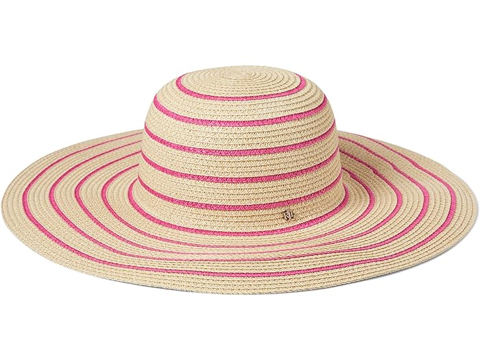 () [ t[ fB[X XgCvh T nbg Xq LAUREN Ralph Lauren women LAUREN Ralph Lauren Striped Sun Hat Natural/Fuchsia