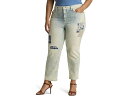 () [ t[ fB[X vX-TCY pb`[N bNXh-tBbg e[p[h AN W[ LAUREN Ralph Lauren women LAUREN Ralph Lauren Plus-Size Patchwork Relaxed Tapered Ankle Jean Belleville Wash