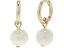 () [ t[ fB[X 12 E t[v EBY p[ hbv COX LAUREN Ralph Lauren women LAUREN Ralph Lauren 12 mm Hoop with Pearl Drop Earrings Gold/White