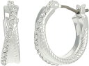 () [ t[ fB[X 15 E cCXebh [v pF t[v COX LAUREN Ralph Lauren women LAUREN Ralph Lauren 15 mm Twisted Rope Pave Hoop Earrings Silver/Crystal