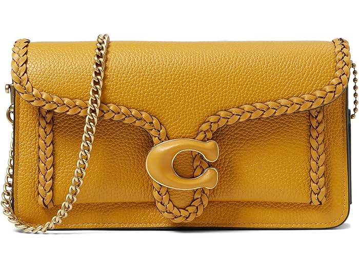 () R[` fB[X uCfbh U[ g ^r[ `FC Nb` COACH women COACH Braided Leather Trim Tabby Chain Clutch Buttercup