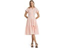 () [ t[ fB[X xebh Rbguh eBA[h hX LAUREN Ralph Lauren women LAUREN Ralph Lauren Belted Cotton-Blend Tiered Dress Pink Opal