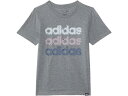 (取寄) アディダス キッズ ボーイズ Ss リニア スタック Hthr ティー(ビッグ キッド) adidas Kids boys adidas Kids SS Linear Stack Hthr Tee(Big Kid) Charcoal Grey