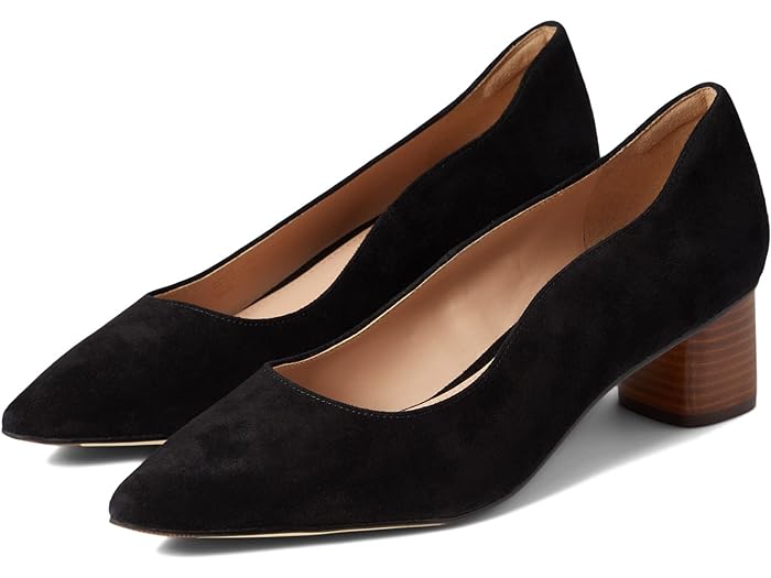 コールハーン (取寄) コールハーン レディース ブロック ヒール ポンプ 45 ウム Cole Haan women Cole Haan Block Heel Pump 45 mm Black Suede/Medium Brown