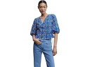 (取寄) マンゴ レディース ザフィ ブラウザ MANGO women MANGO Zafi Blouse Blue