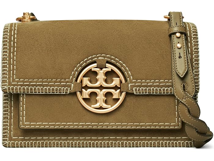 (取寄) トリーバーチ レディース ミラー スエード ステッチド フラップ ショルダー バッグ Tory Burch women Tory Burch Miller Suede Stitched Flap Shoulder Bag Toasted Sesame