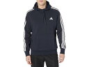 (取寄) アディダス メンズ エッセンシャル フレンチ テリー 3ストライプ プルオーバー ブーディ adidas men adidas Essentials French Terry 3-Stripes Pullover Hoodie Ink/White