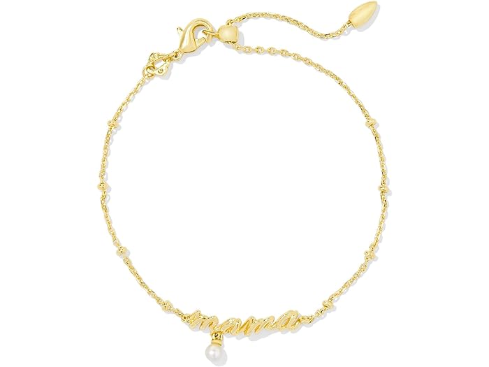 () ɥ饹å ǥ ޥ ץ ǥꥱ  ֥쥹å Kendra Scott women Kendra Scott Mama Script Delicate Chain Bracelet Gold White Pearl