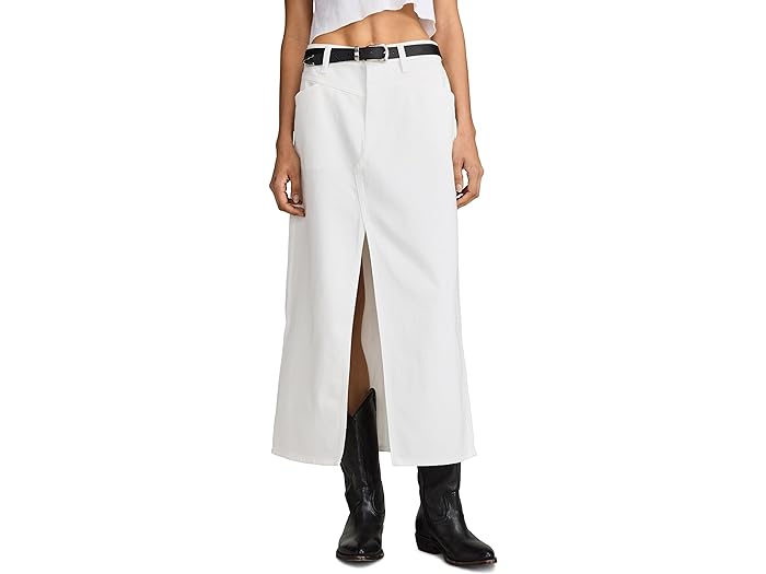 () å֥ ǥ ǥ˥ ޥ   å Lucky Brand women Lucky Brand Denim Maxi Skirt with Slit Bright White