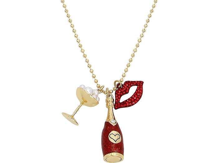 () xbcBW\ fB[X S[CO I[ AEg Ly[ `[ y_g lbNX Betsey Johnson women Betsey Johnson Going All Out Champagne Charm Pendant Necklace, Red/Gold