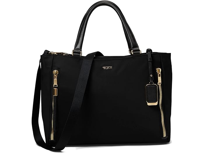 () gD~ fB[X {W[ ob^ ~fBA g[g Tumi women Tumi Voyageur Valetta Medium Tote Black/Gold