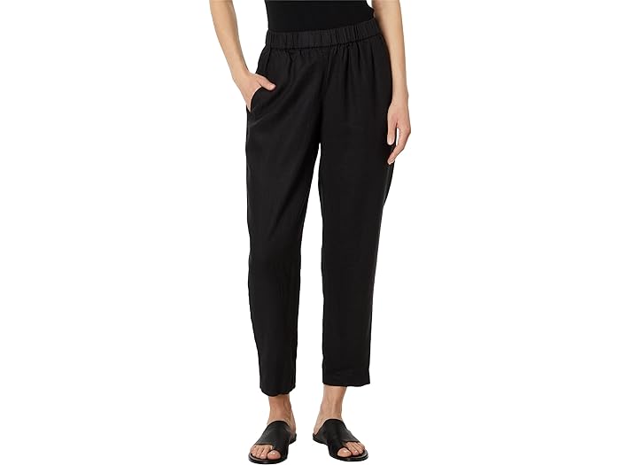 () AC[ tBbV[ fB[X seB[g nC EFXg e[p[h AN pc Eileen Fisher women Eileen Fisher Petite High Waisted Tapered Ankle Pants Black 1