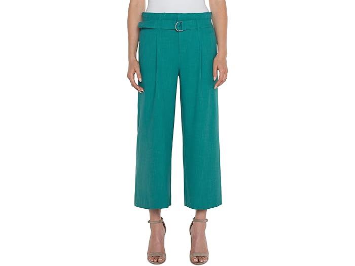 () ov[T[X fB[X xebh ~bh CY y[p[ obO Ch bO Nbv Xgb` E[u gEU[Y Liverpool Los Angeles women Liverpool Los Angeles Belted Mid Rise Paper Bag Wide Leg Crop Stretch Woven Trousers