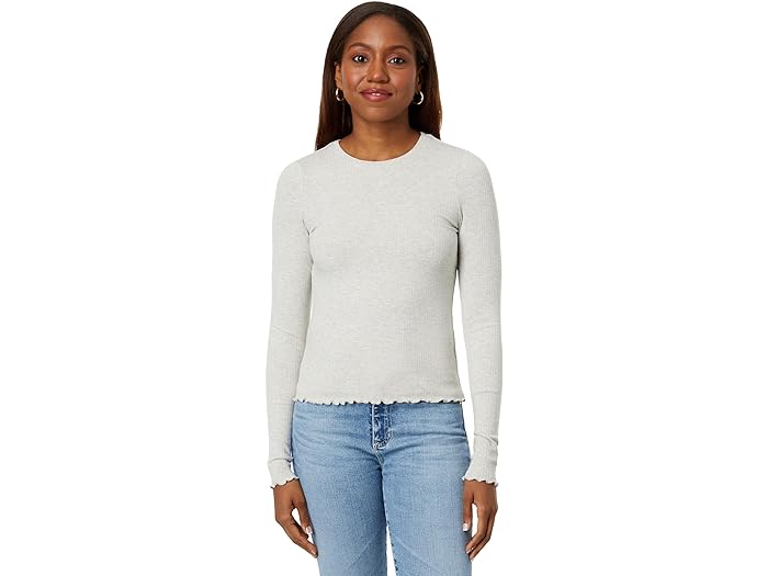 () ץǥå ǥ إ꡼ ֥  ꡼ Splendid women Splendid Hailey Ribbed Long Sleeve Oat Heather