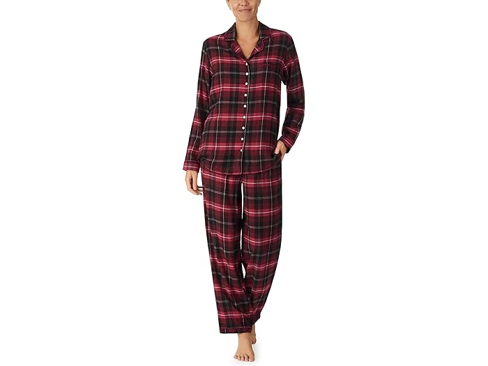 (取寄) アイリーン ウエスト レディース フランネル ノッチ カラー Pj Eileen West women Eileen West Flannel Notch Collar PJ Red Plaid 1