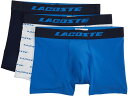 (取寄) ラコステ メンズ 3-パック レギュラー フィット ボクサー ショーツ Lacoste men Lacoste 3-Pack Regular Fit Boxer Shorts Kingdom/Navy Blue/White