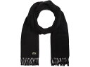 () RXe NVbN E[u JV~A tW XJ[t Lacoste Lacoste Classic Woven Cashmere Fringe Scarf Black