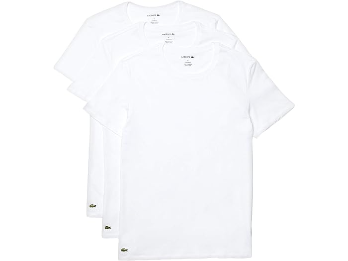 (取寄) ラコステ メンズ 3-パック クルー ネック レギュラー フィット エッセンシャル T-シャツ Lacoste men Lacoste 3-Pack Crew Neck Regular Fit Essential T-Shirt White