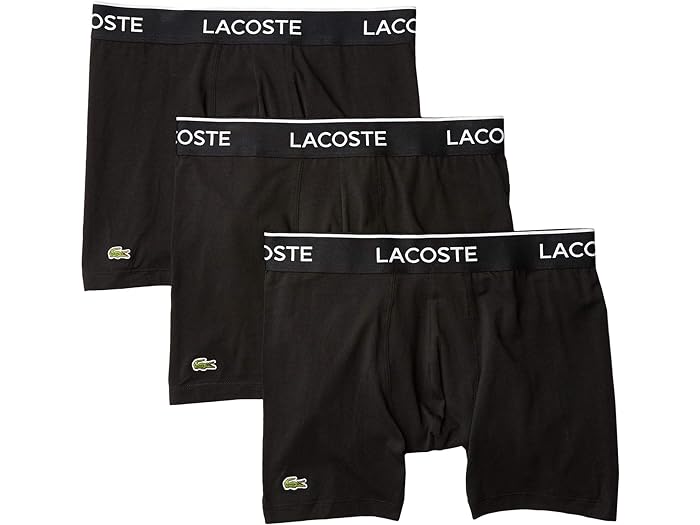 ラコステ パンツ メンズ (取寄) ラコステ メンズ ボクサー ブリーフ 3-パック カジュアル クラシック Lacoste men Lacoste Boxer Briefs 3-Pack Casual Classic Black