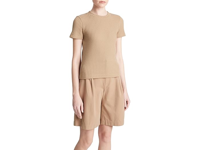 ()  ǥ  硼 ꡼ 롼 Vince women Vince Rib Short Sleeve Crew Cocoon