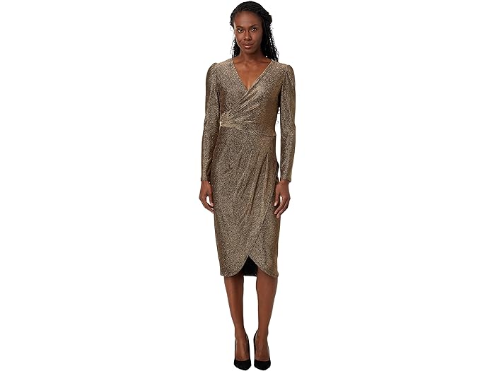 () AhAi p؃ fB[X ^bN jbg TCh h[vh hX Adrianna Papell women Adrianna Papell Metallic Knit Side Draped Dress Copper