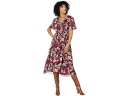 () g~[on} fB[X yCebh y^Y ~fB V[g X[u hX Tommy Bahama women Tommy Bahama Painted Petals Midi Short Sleeve Dress Meritage Wine