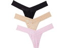 (取寄) ハンキー パンキー レディース 3 パック ドリームイーズ ロウ ライズ トングス Hanky Panky women Hanky Panky 3 Pack DreamEase Low Rise Thongs Black/Chai/Pink