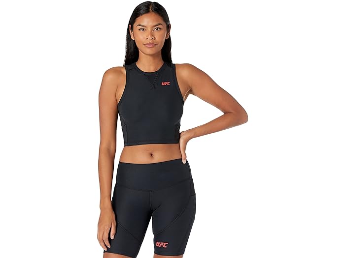 () [GtV[ fB[X X[uX N[ lbN Nbvh gbv UFC women UFC Sleeveless Crew Neck Cropped Top Black