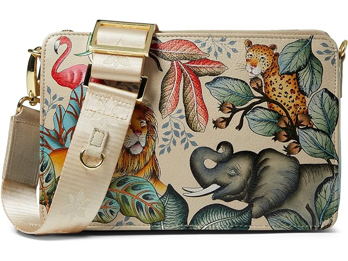 (取寄) アヌシュカ レディース トリプル コンパートメント クロスボディ 696 Anuschka women Anuschka Triple Compartment Crossbody 696 African Adventure