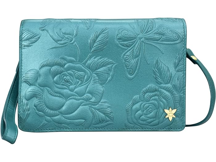 () AkVJ fB[X 4 C 1 I[KiU[ NX{fB - 711 Anuschka women Anuschka 4 in 1 Organizer Crossbody - 711 Tooled Rose Teal