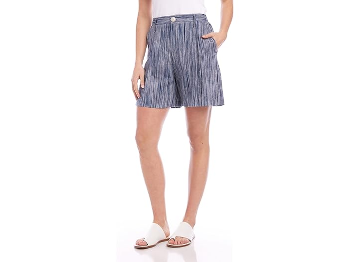 (取寄) カレンケーン レディース ハイウェスト プリーツ ショーツ Karen Kane women Karen Kane High-Waist Pleated Shorts Blue