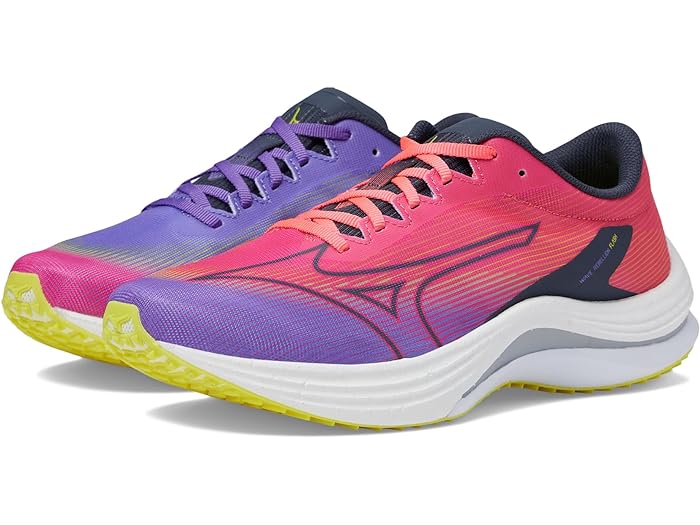 (取寄) ミズノ レディース ウェーブ リベリオン フラッシュ Mizuno women Mizuno Wave Rebellion Flash High Vis Pink/Ombre Blue