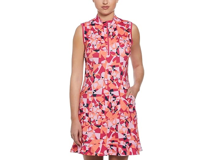 () LEFC fB[X QIgbN t[ hX Callaway women Callaway Geometric Floral Dress Pink Peacock