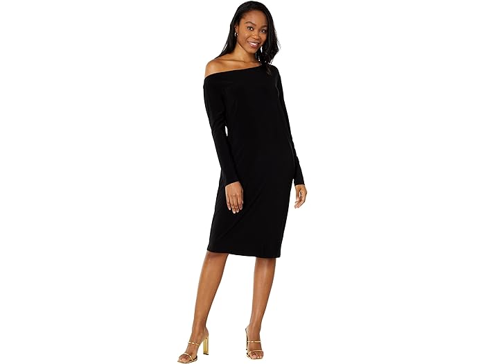 () m[} J} fB[X O X[u hbv V_[ hX Norma Kamali women Norma Kamali Long Sleeve Drop Shoulder Dress Black