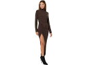 () m[} J} fB[X O X[u ^[glbN TCh h[v KE Norma Kamali women Norma Kamali Long Sleeve Turtleneck Side Drape Gown Chocolate