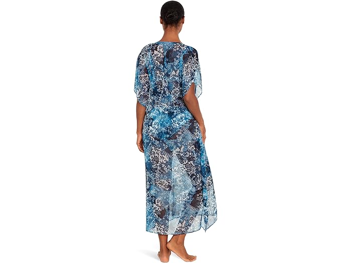 (取寄) ローレン ラルフローレン レディース インディゴ パッチワーク ミディ カフタン カバー アップ LAUREN Ralph Lauren women Indigo Patchwork Midi Caftan Cover Up Multicolor