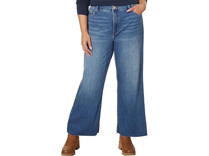 () Jbg t U NX fB[X vX TCY O nCCY t@u AB Ch bO [ w C }CXg[ KUT from the Kloth women KUT from the Kloth Plus Size Meg High-Rise Fab AB Wide Leg Raw Hem in Milestone Milestone