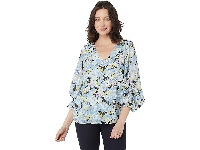 (取寄) ヴィンスカムート レディース V-ネック バルーン スリーブ ブラウザ Vince Camuto women Vince Camuto V-Neck Balloon Sleeve Blouse Sea Breeze