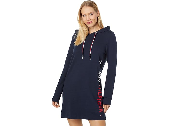 () ȥߡҥե ǥ ֡ǥ  ɥ쥹 Tommy Hilfiger women Tommy Hilfiger Hoodie Logo Dress Sky Captain