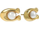 (取寄) コーチ レディース パール シー スタッズ イヤリングス COACH women COACH Pearl C Stud Earrings White Pearl